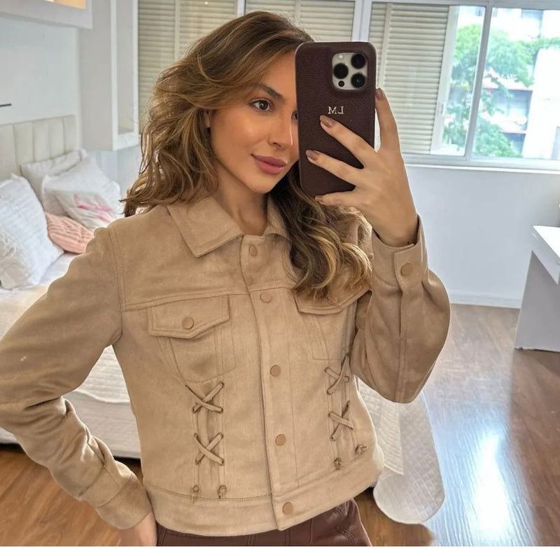 Jaqueta lã batida