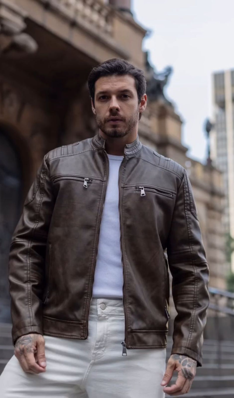 Jaqueta couro masculino